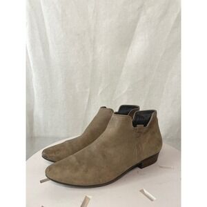 Paul Green Munich Taupe‎ Leather Ankle Boots Side Zip Pointed Toe Size 8 US 3035